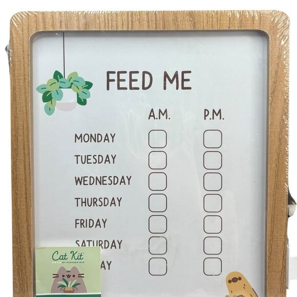 BRAND NEW Pusheen Box Cat Kit Feeding Chart Reminder Dry Erase Board Spring 2022 - Picture 3 of 10